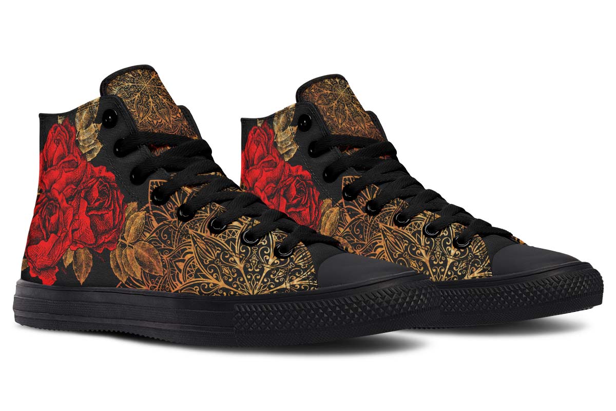 Men's And Women's Fashion Color Printing High-top Canvas Shoes