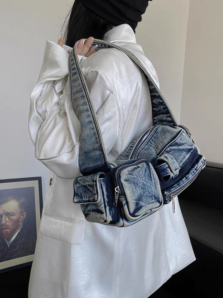 New Niche Biker-style Multi-pocket Underarm Bag