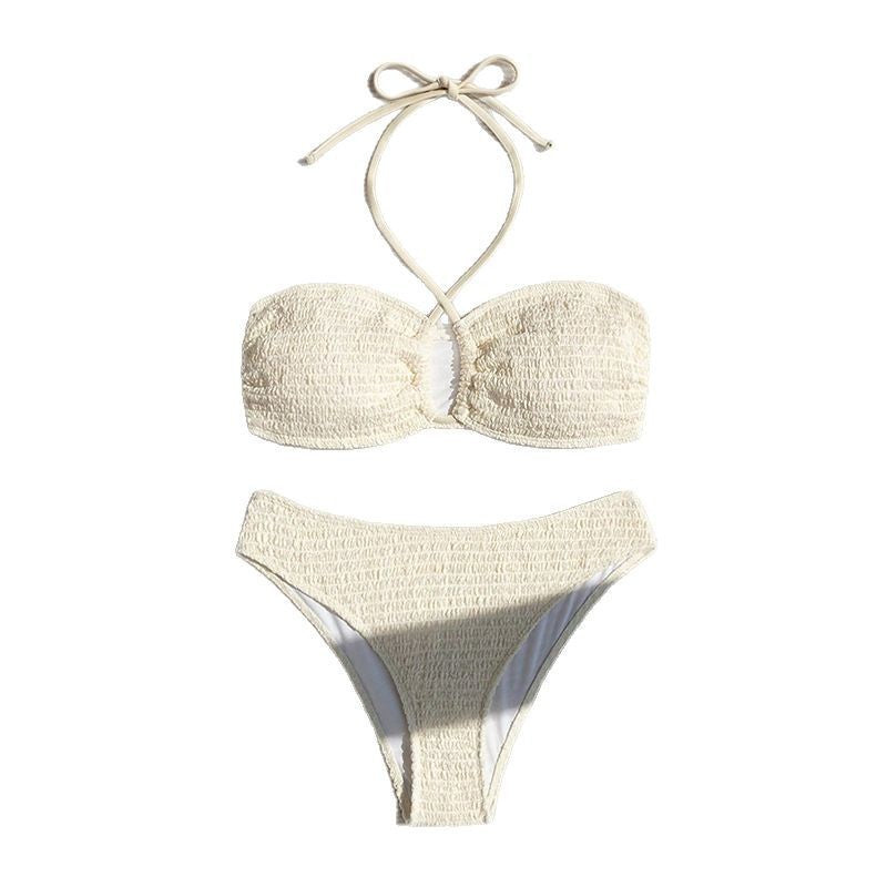 Womens European And American-style Sexy Halter-neck Lace-up Bikini For The Beach Or Hot Springs