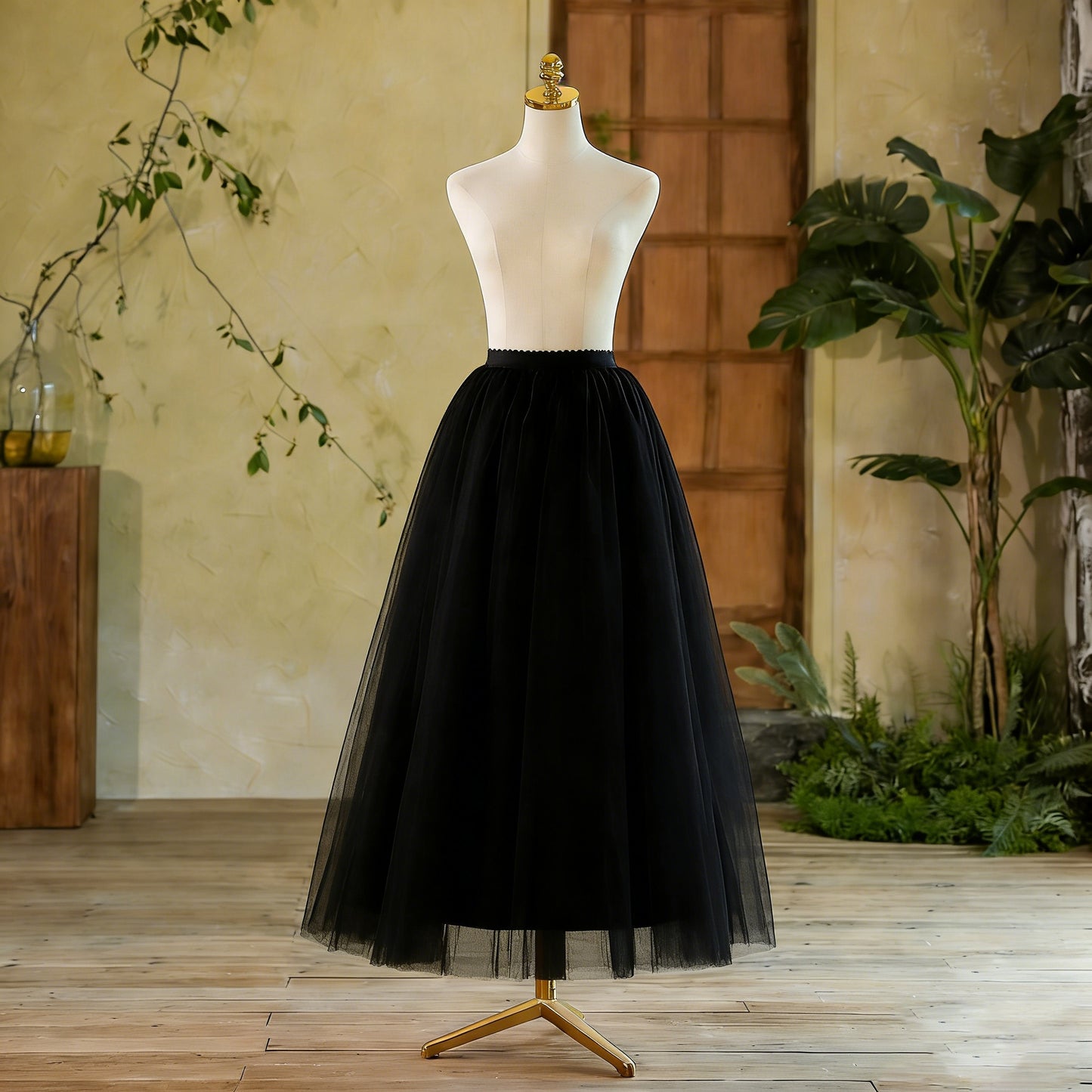 Micro-puff Mesh Boneless Extended Half Skirt