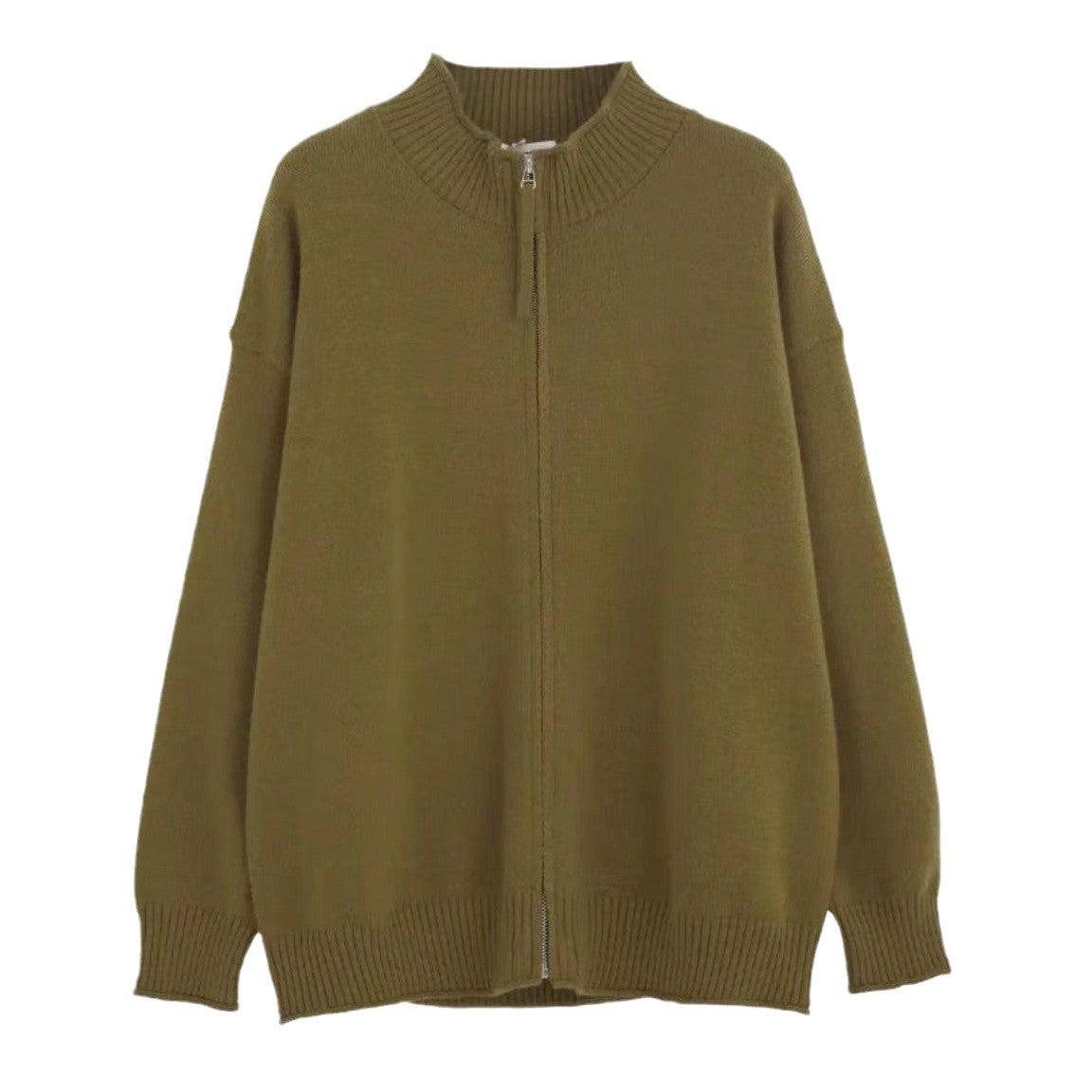 Men's Spring And Autumn Stand Collar Knitted Cardigan Jacket