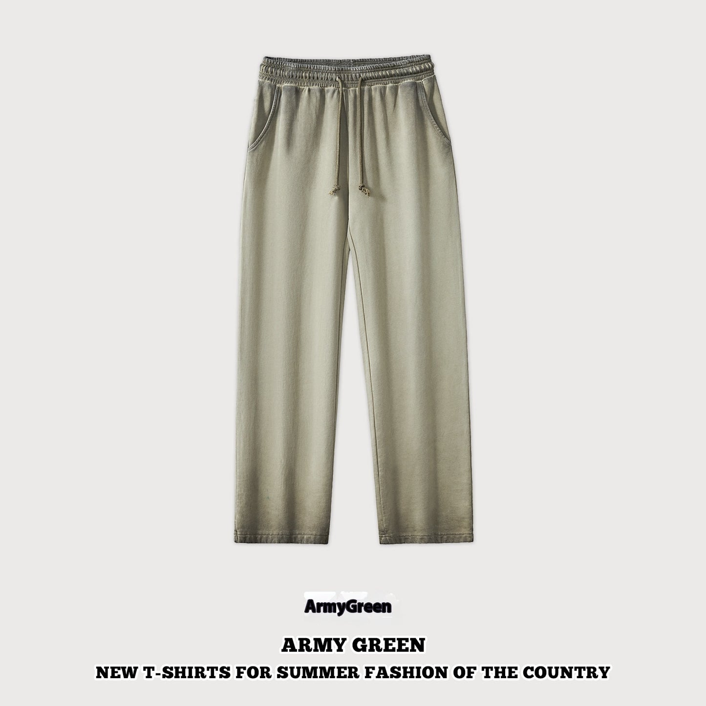Washed Old Mop Pants Pure Cotton Men
