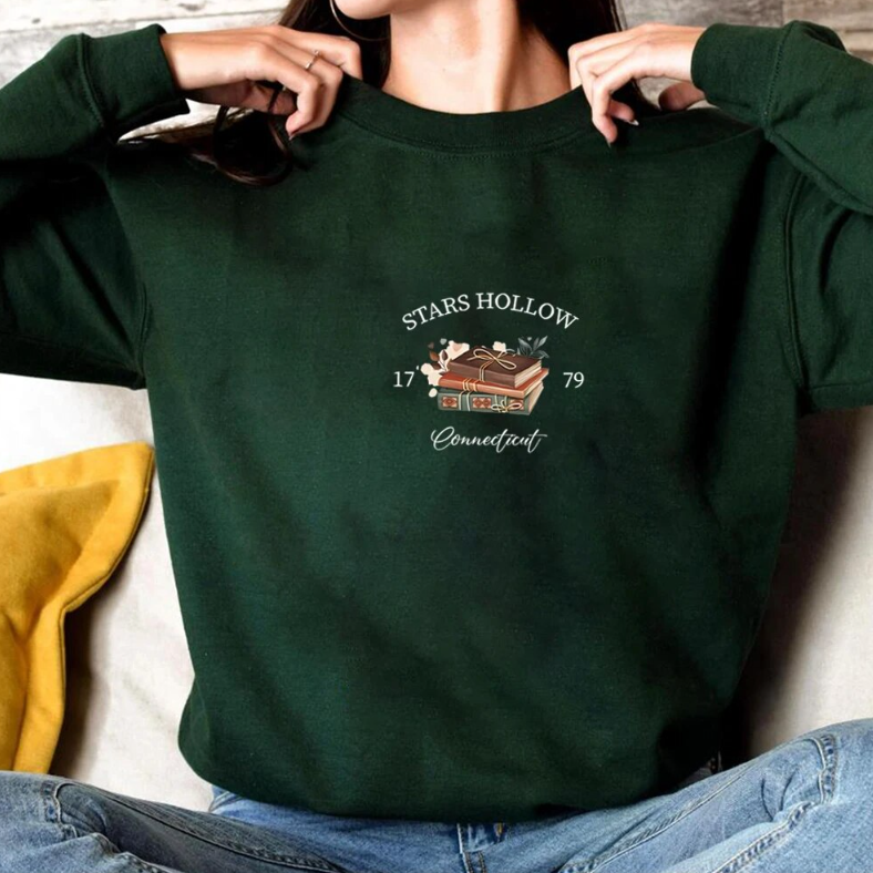 Europæisk og Amerikansk Efterår og Vinter Løs Alsidig Rundhals Print Sweatshirt