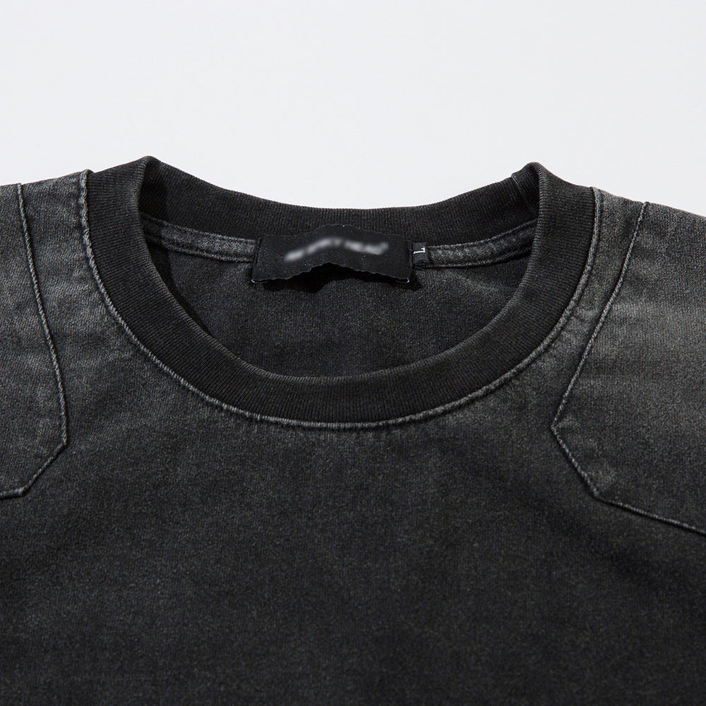 Spring And Autumn Deconstructing Split Stitching Casual Top