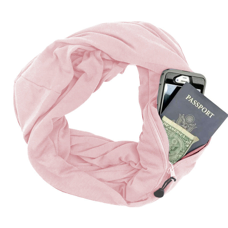 Pure Color Infinity Bib Storage Zipper Pocket Bib