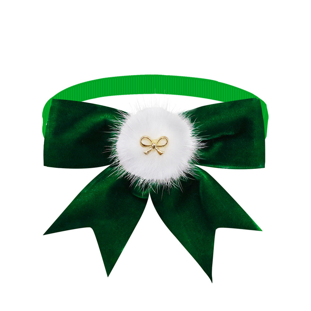 Pet Tie Solid Color Bow Jewelry Suede Adjustable