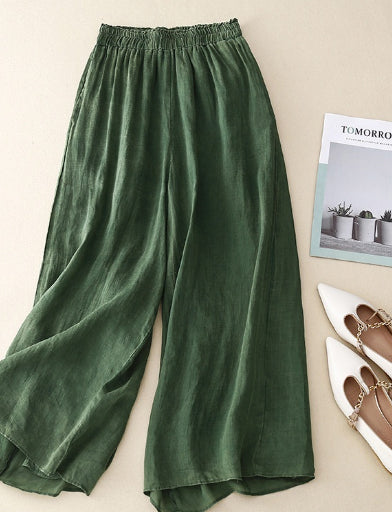 Elastic Waist Lining Double-layer Pants Loose Casual Pants