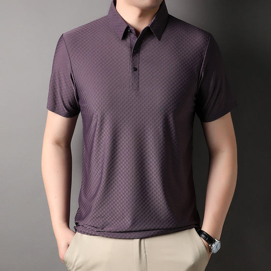 Kortærmet polo-t-shirt med jacquard-tern til unge mænd
