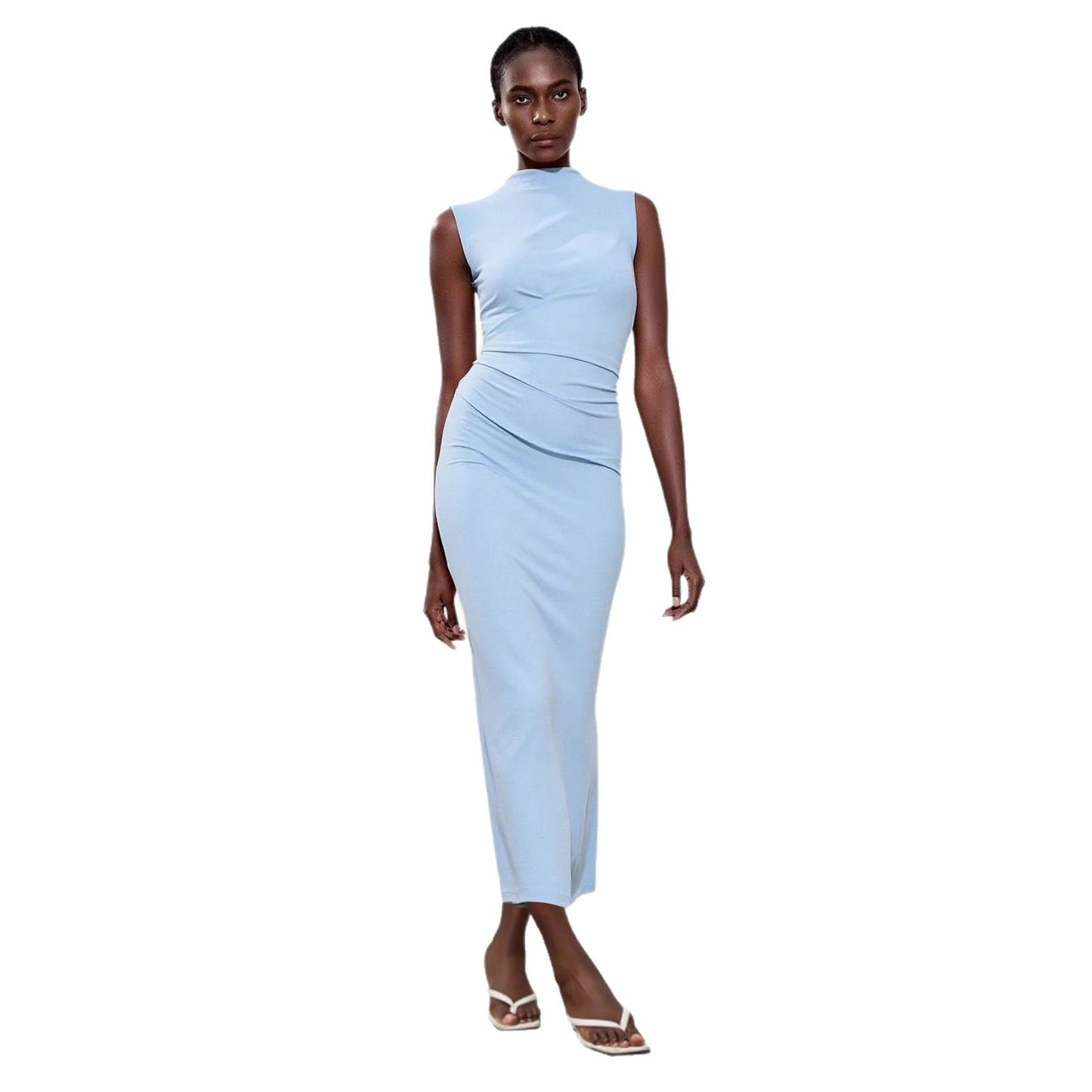 Elegant Sleeveless Slit Dress With A Sophisticated Vibe
