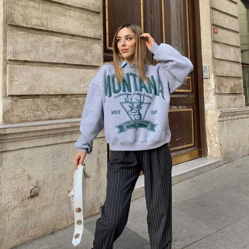 Women's Fashion Hot Girl Retro Distressed Long Sleeve Sweater