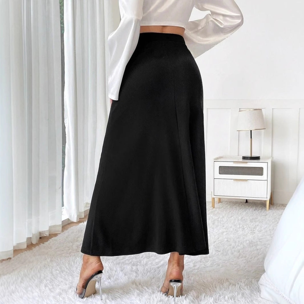 Satin Skirt With High Waist New Style