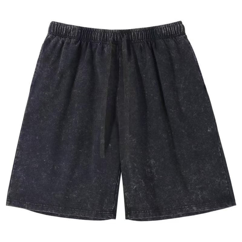 Distressed Fried Snowflake Shorts Washed Cotton Retro Loose Shorts
