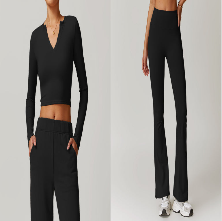 Skinny Peach Hip Raise Yoga Pants Running Sports Bell-bottom Pants
