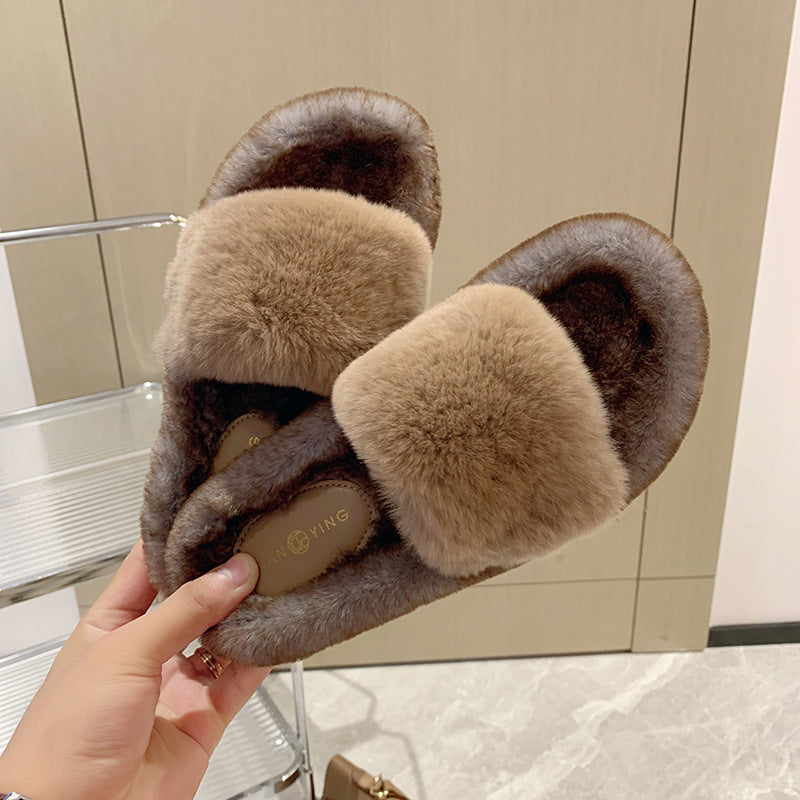 Design Sense Of Niche Flat Versatile Casual Mao Slippers