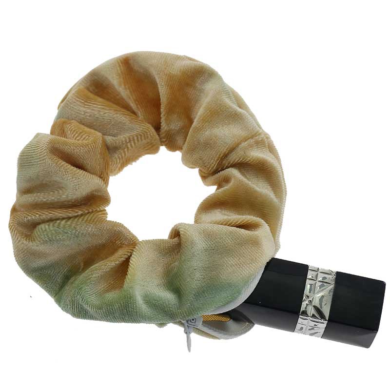 Gradient Color Diamond Velvet Large Intestine Ring Women