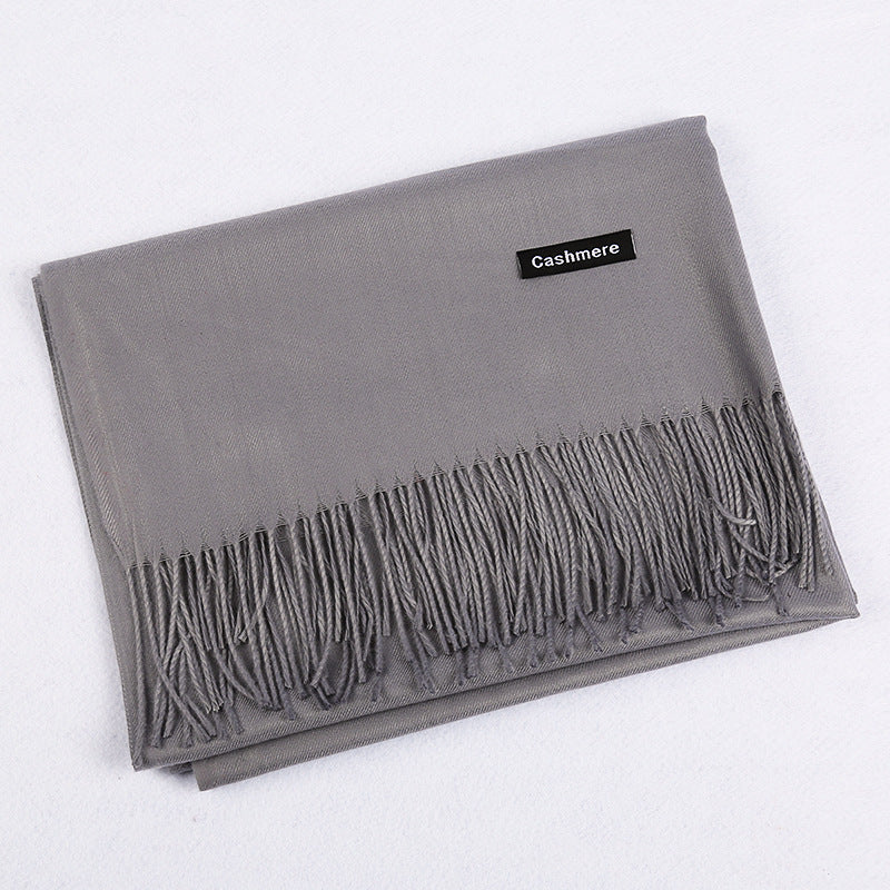 Solid Color Artificial Cashmere Scarf Female 220g Warm Shawl