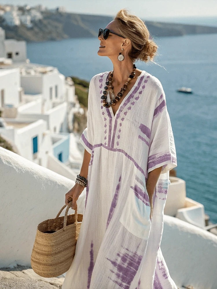 Elegant Resort-Style Plus-Size Loose And Comfortable Casual Dress