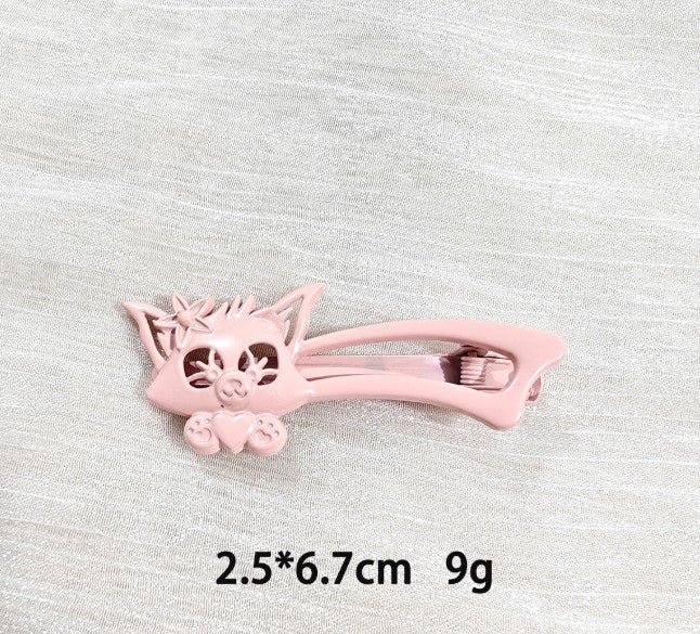 Cartoon cream hair clip-skull-purple-zinc alloy-1 piece