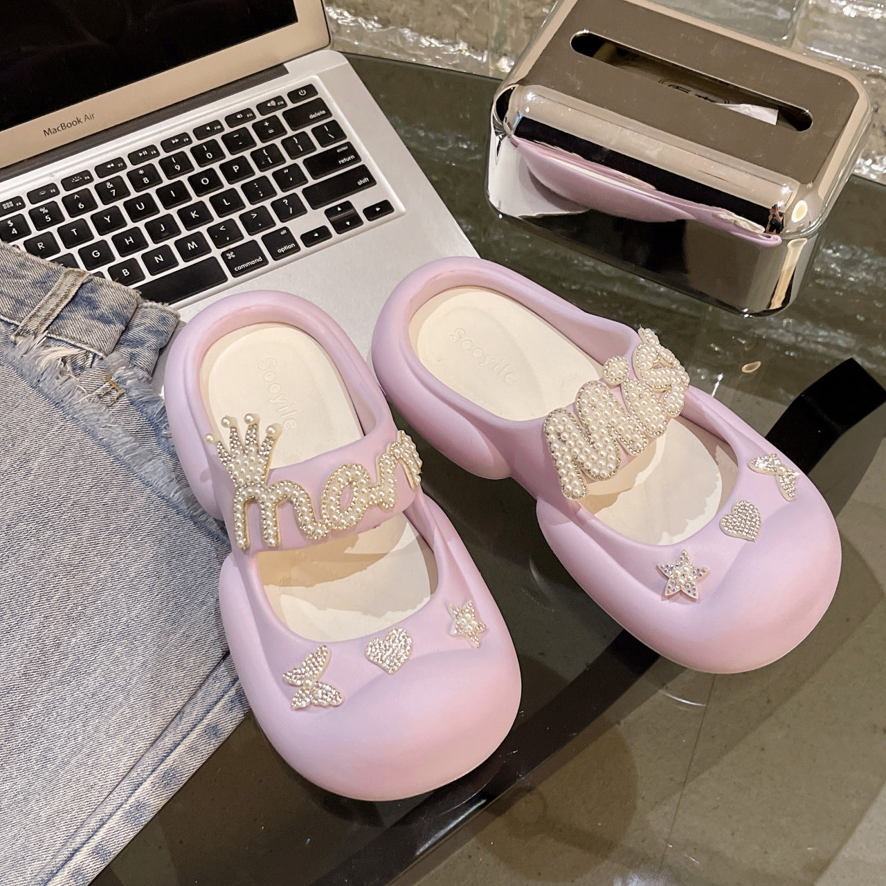 Candy-colored Slippers Thick-soled Muffin Outdoor Wear Mary Jane Breathable Student