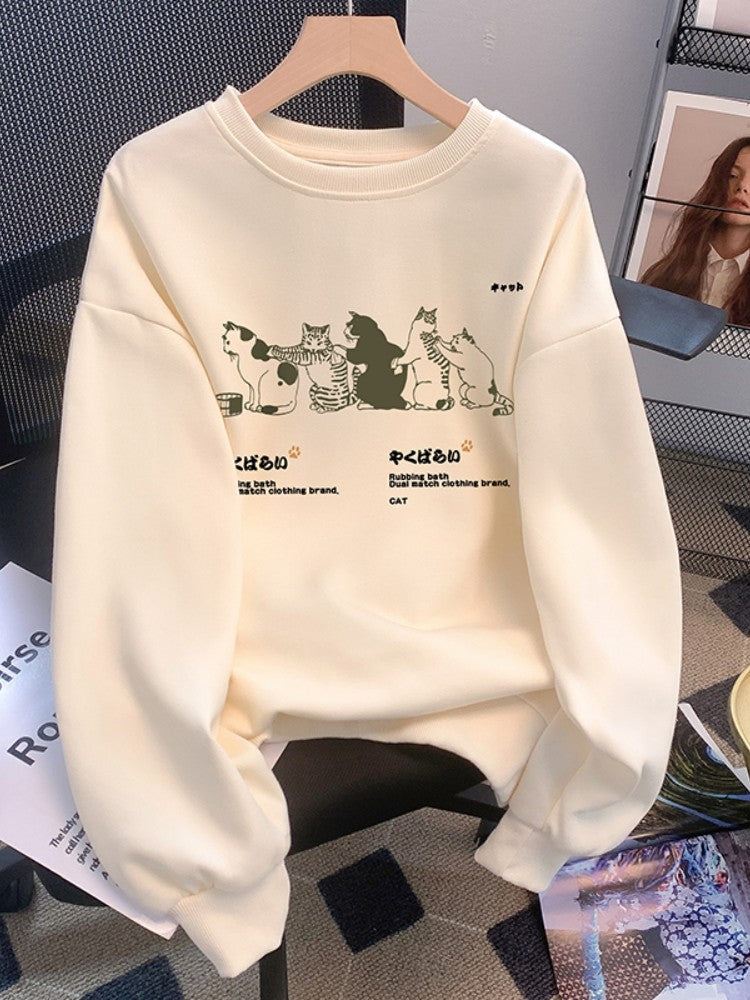 Efterår/Vinter Sweater Dame Printet Koreansk Stil