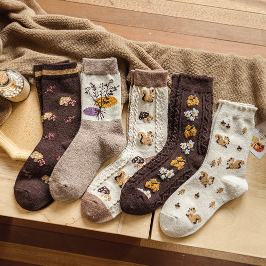Sen Series Wool Socks New Style Thickened Retro And Lovely