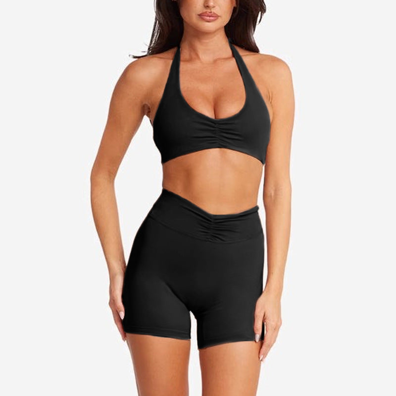 High Strength Nude Feel Yoga Push Up Bras Shockproof Halter Backless Beauty Back Exercise Underwear