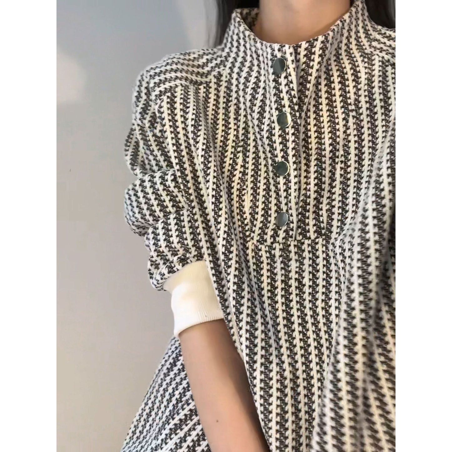 Women's Long-sleeved Stand Collar Coat