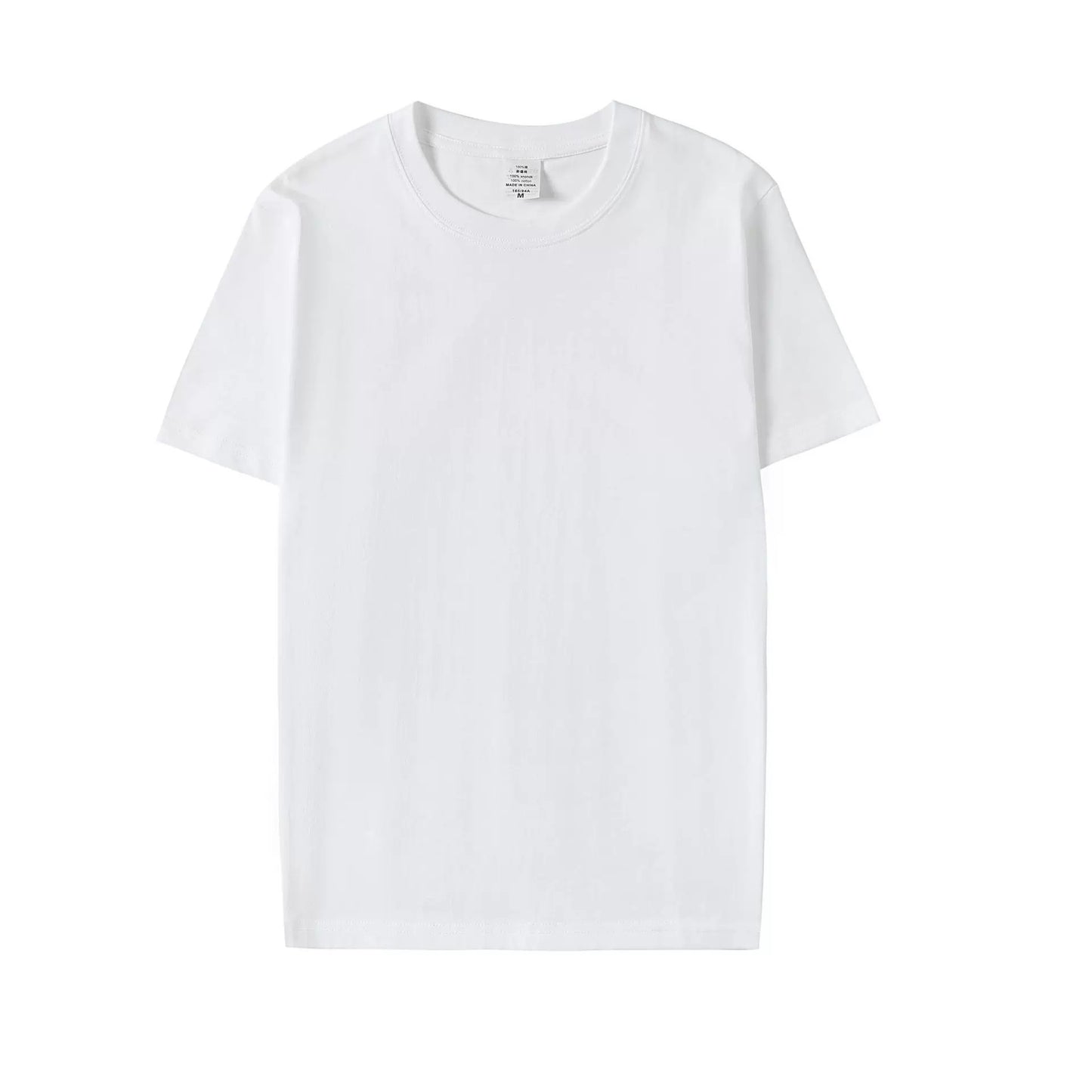 Tyk bomulds T-shirt med rund hals og løs pasform