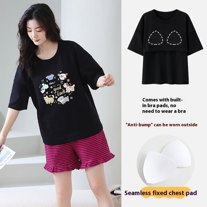 Casual Loose Home Wear Korean Style Sweet Two-piece Suit