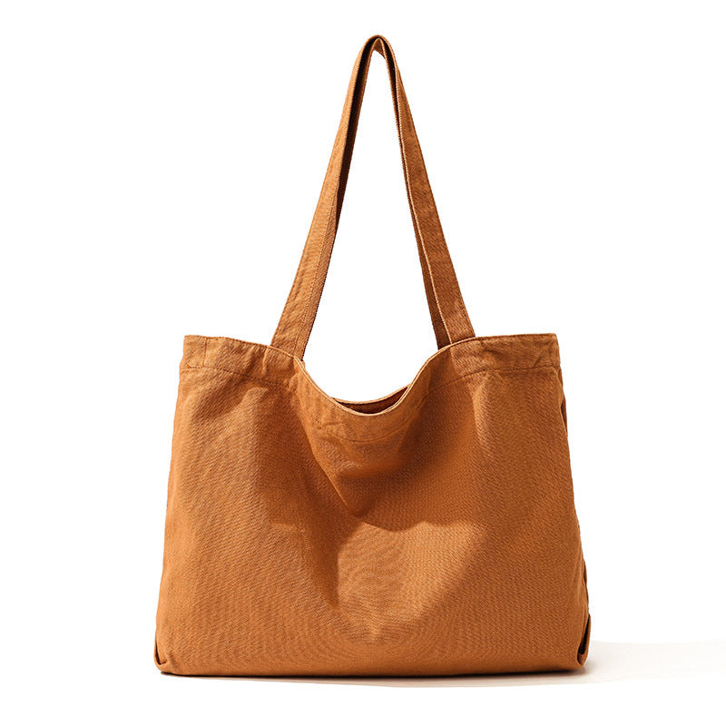 Plain Simple One-shoulder Canvas Bag