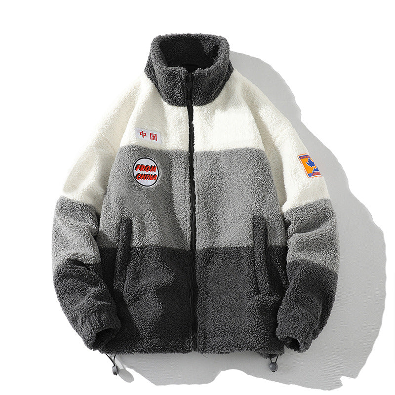 Autumn Loose Casual Patch Decoration Berber Fleece Coat