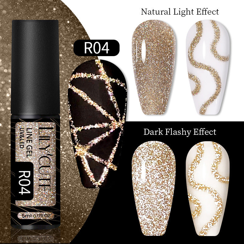 Nail Gel With A Glittery Brushed Finish And Reflective Sequins