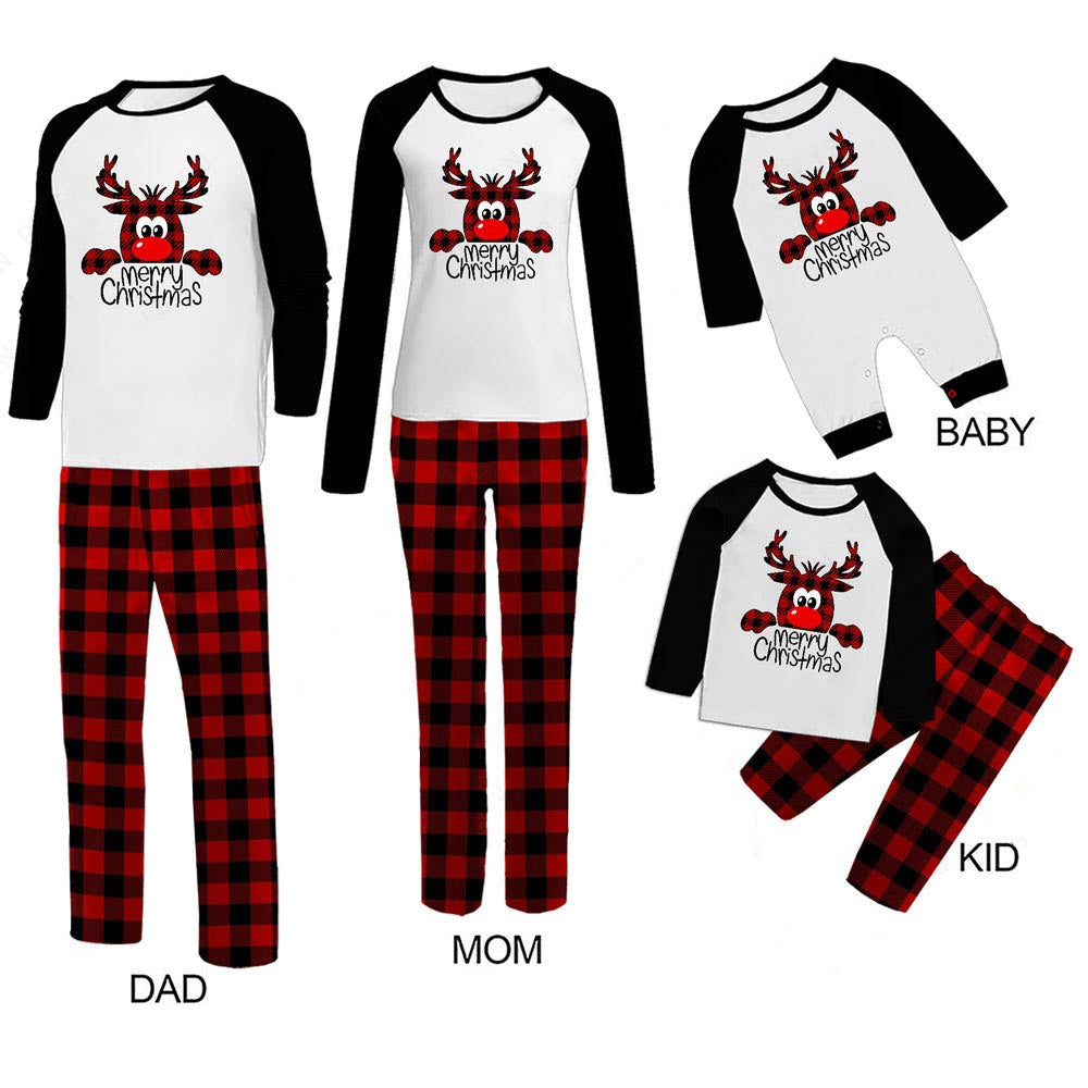 Familie Julepyjamas Matchende Sæt Jule-nattøj Forældre-Barn Pyjamas-outfit til Juleferie Julefest