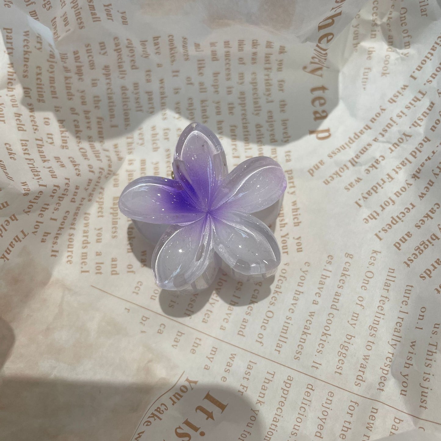 Plumeria Rubra Grip Flower Barrettes Female 4CM