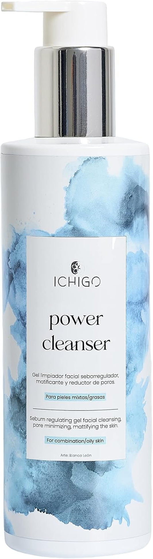 ICHIGO POWER CLEANSER. Gel Limpiador Facial Para Pieles Grasas Y Pieles Mixtas. Limpieza Facial Mujer. Limpiador Facial Hombre. Kit Limpieza Facial. Jabon Facial.