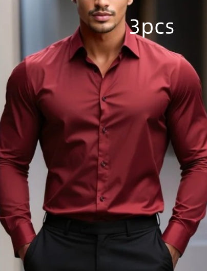 Bolubao Men Smart Casual Shirt Brand Fashion Solid Color