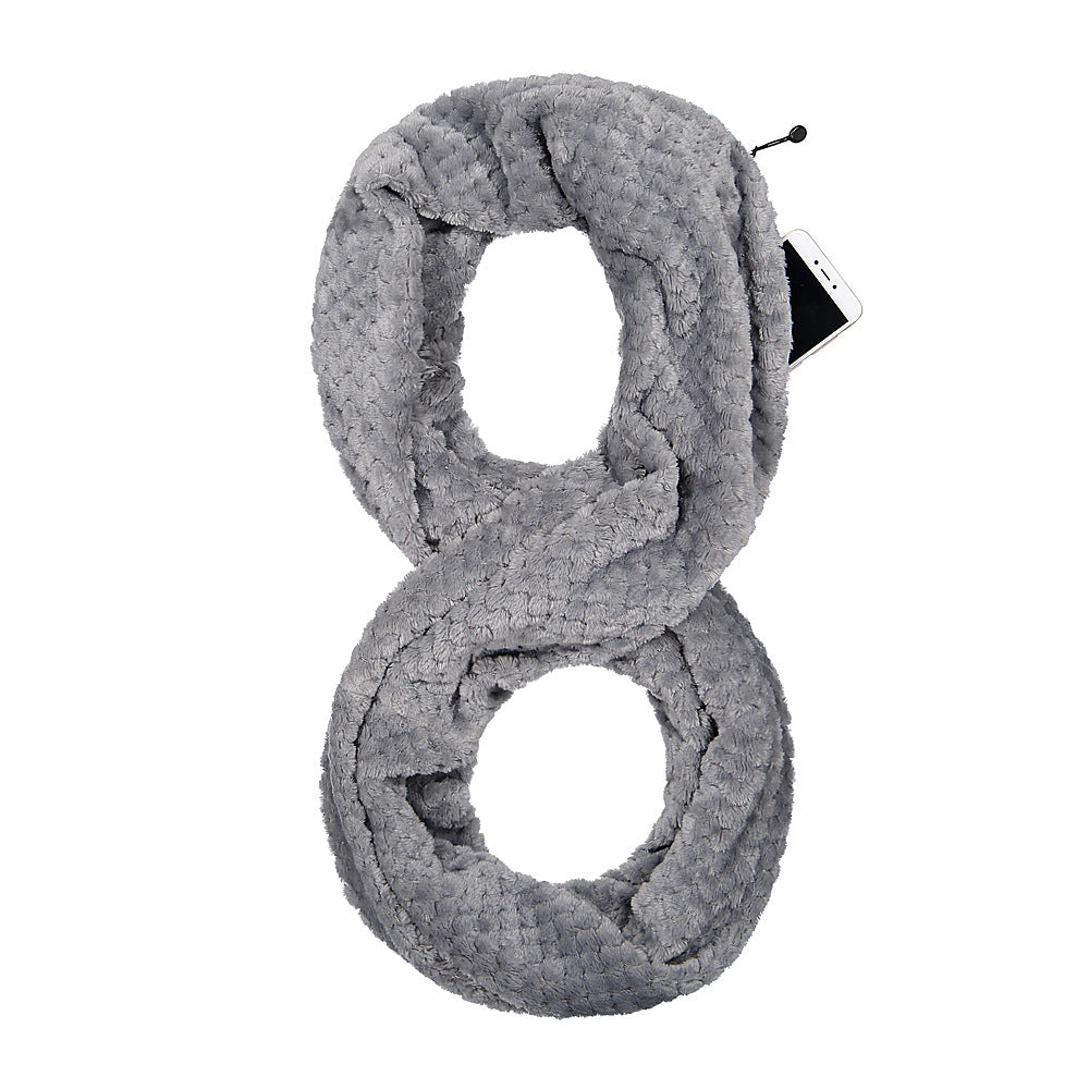 Warm Scarf Unlimited Zipper Travel Pocket Bib