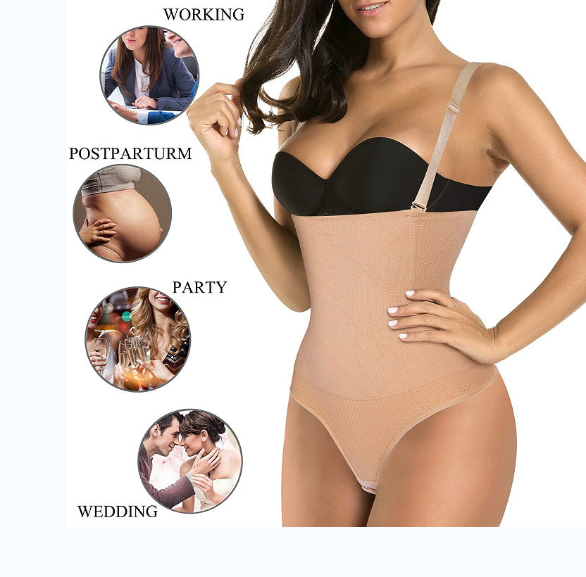 Women's High Waist Anti-Slip Silicone Belt Corset Waist Abdominal Beauty Panties