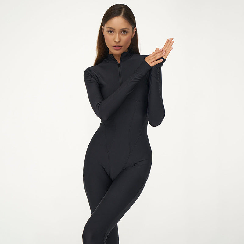 Kvinder Mode Yoga Sport Langærmet Jumpsuit