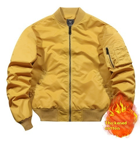 Solid Men's Autumn And Winter Bomber Jacket