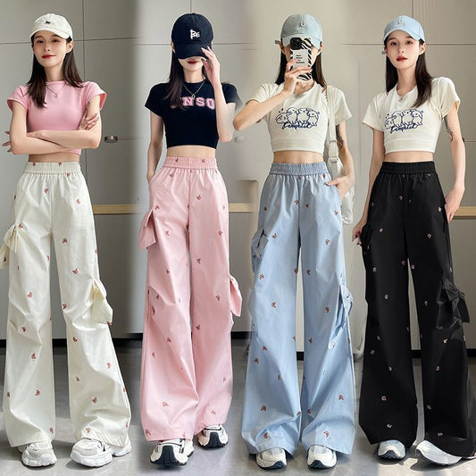 Printed Three-dimensional Bow Decoration Sweet And Spicy Bear Casual Working Pants