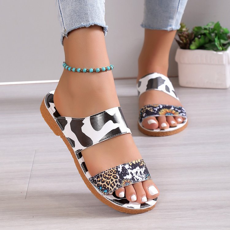 Dame Sandaler Afslappede Flade Tåring Slippers Med Syninger