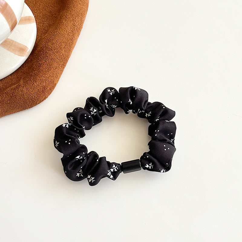 French Floral Small Intestine Hair Band Simple High Elastic Rubber Band