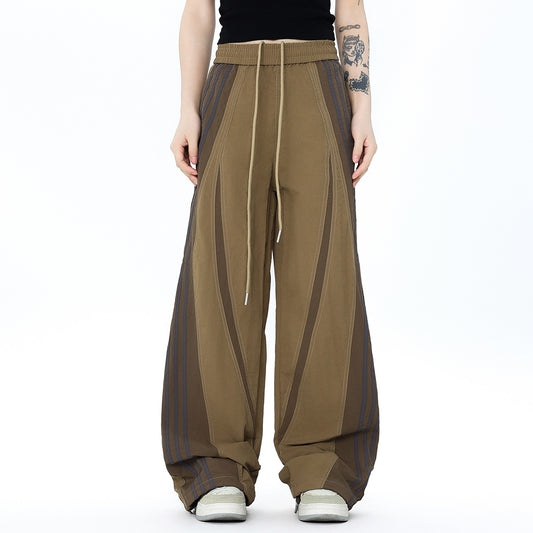 Striped American Paratrooper Pants Autumn Thin Ankle-tied