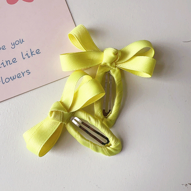 New Spring And Summer Candy Color Series Cotton Tape Bow Hair Accessories