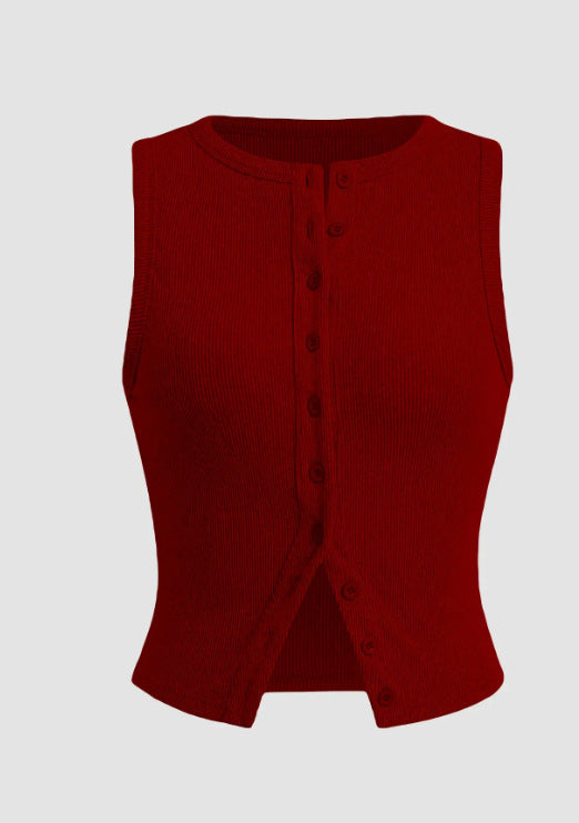 Slim Fit Sleeveless Vest For Women
