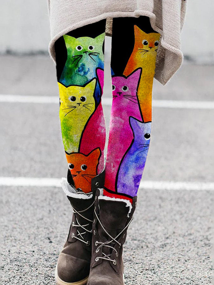 Fitness Sport 3D-printede højtaljede tights