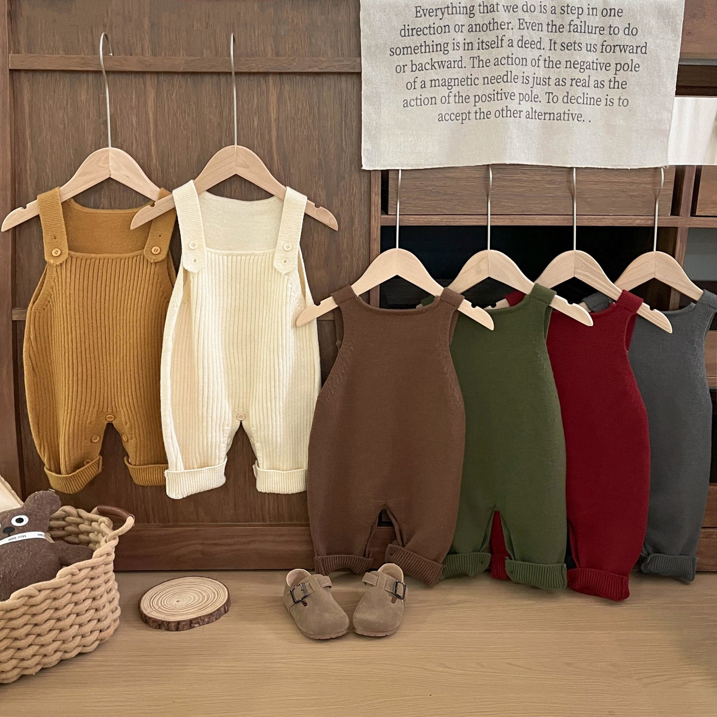 Infant Knitted Suspender Spring And Autumn Jumpsuit