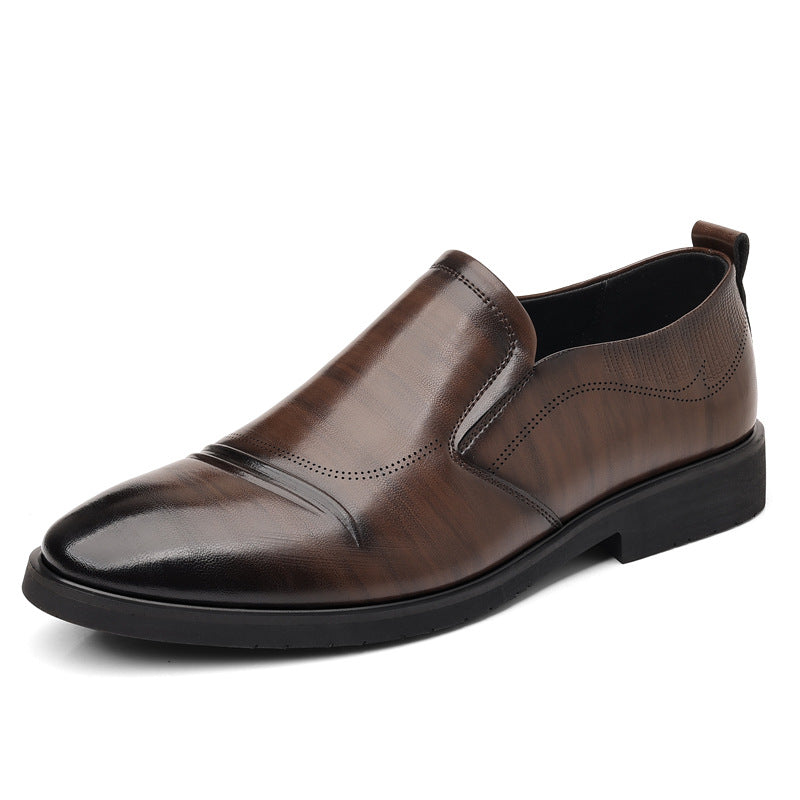 Mens Plus-Size Vintage Business Slip-On Leather Shoes