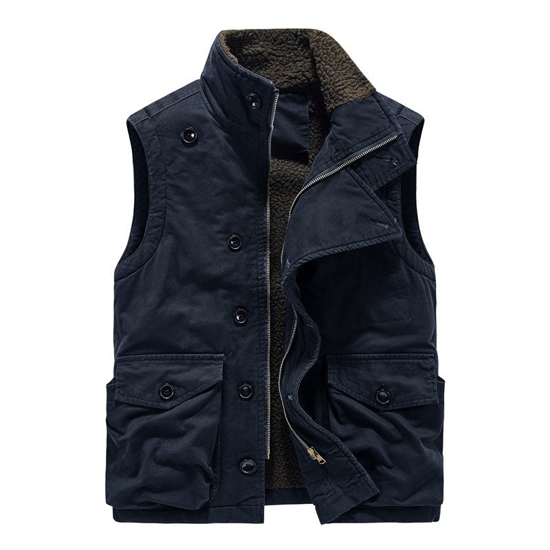 Men's Thickened Multi-pocket Plus-sized Plus-sized Waistcoat Men's Vest Jacket